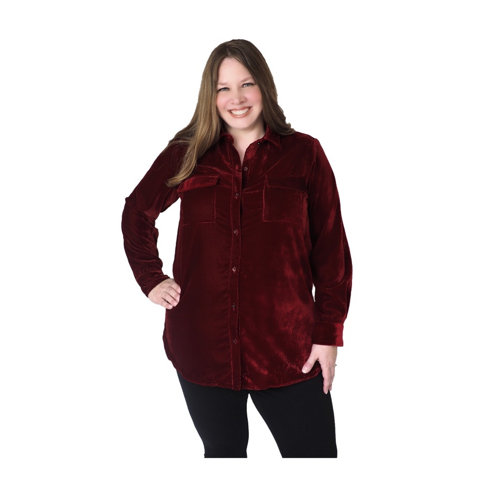 Roaman's Velveteen Red Long Sleeve